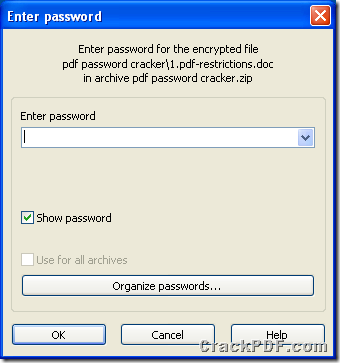 a password protected ZIP archive