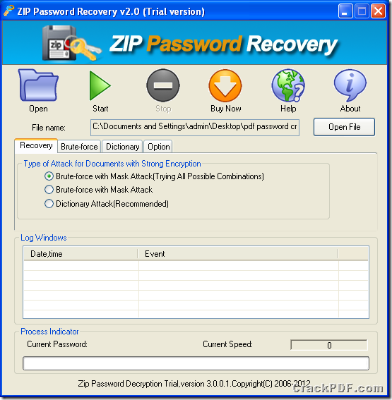 crack password on zip file