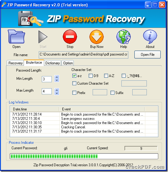 recover ZIP password