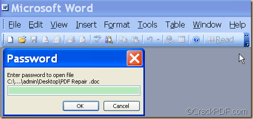 required to enter Microsoft Word password