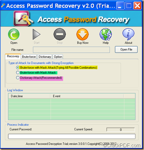 recover password for Access document using Access Password Recovery