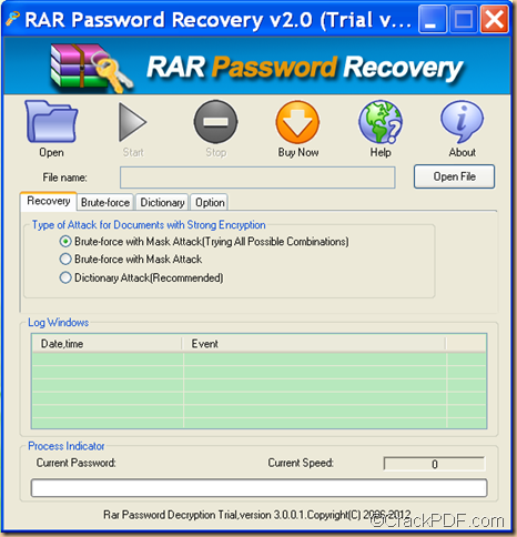 restore RAR password using RAR Password Recovery
