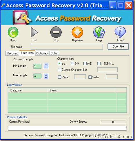 retrieve Access password using Access Password Recovery