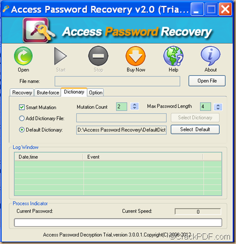 unlock Access MDB file using Access Password Recovery