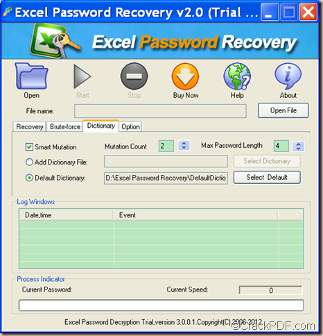 unlock encrypted Excel spreadsheets using dictionary attack