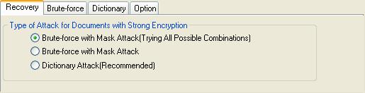 select an attack to decrypt Excel